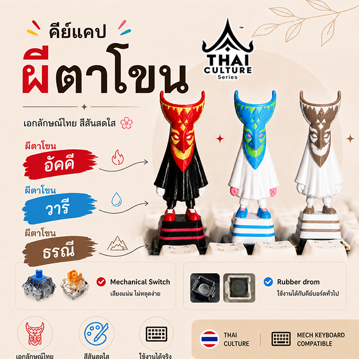 คีย์แคปผีตาโขน โมเดลผีตาโขน